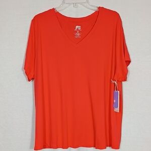 NWT Fit Collective Cayenne Vneck Short Sleeve Workout Shirt Women's Size 2X